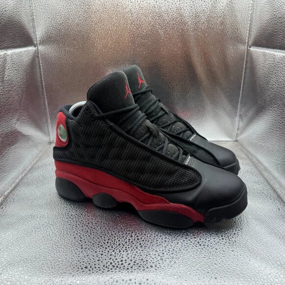 Size 7Y Air Jordan 13 Retro Kids Bred 2017 Black True Red Shoes 414574-004 - Picture 1 of 10